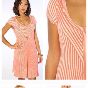 Neon pink knit free people dress